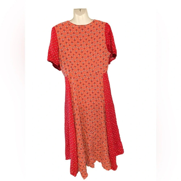 Go Fish Pink Red Floral Maxi Button Down Dress - Picture 8 of 12